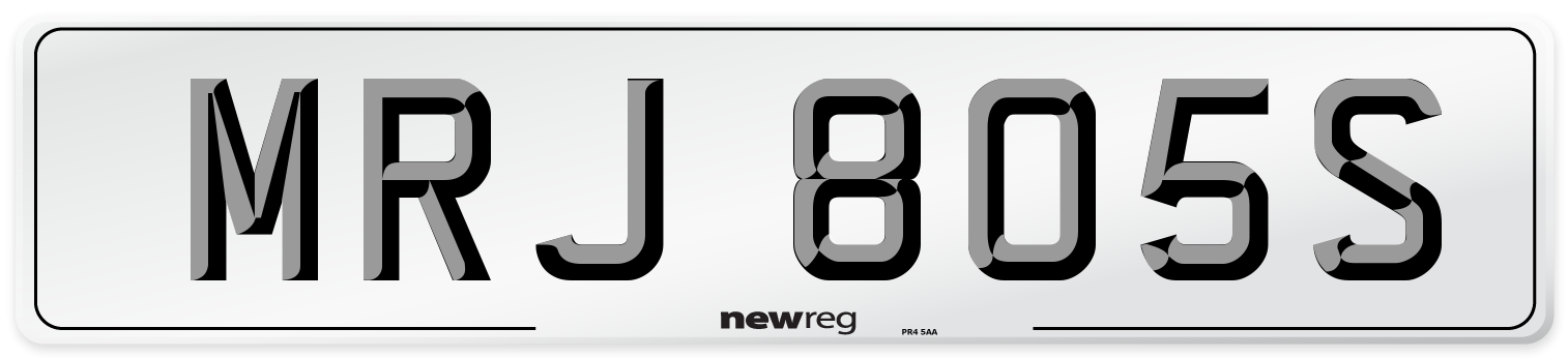 MRJ 805S Number Plate from New Reg